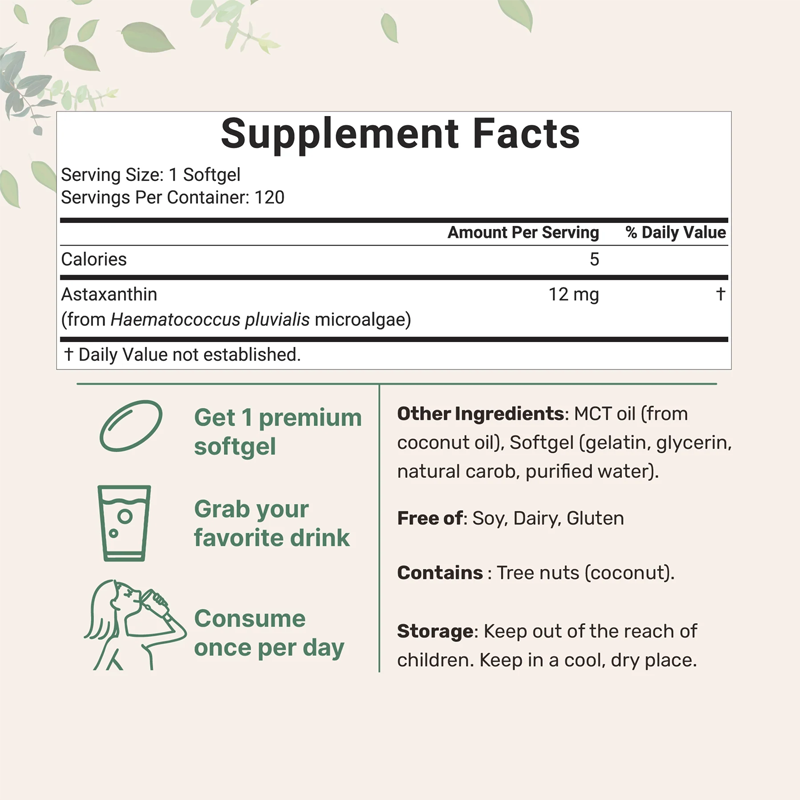 Astaxanthin 12mg – 120 Softgels