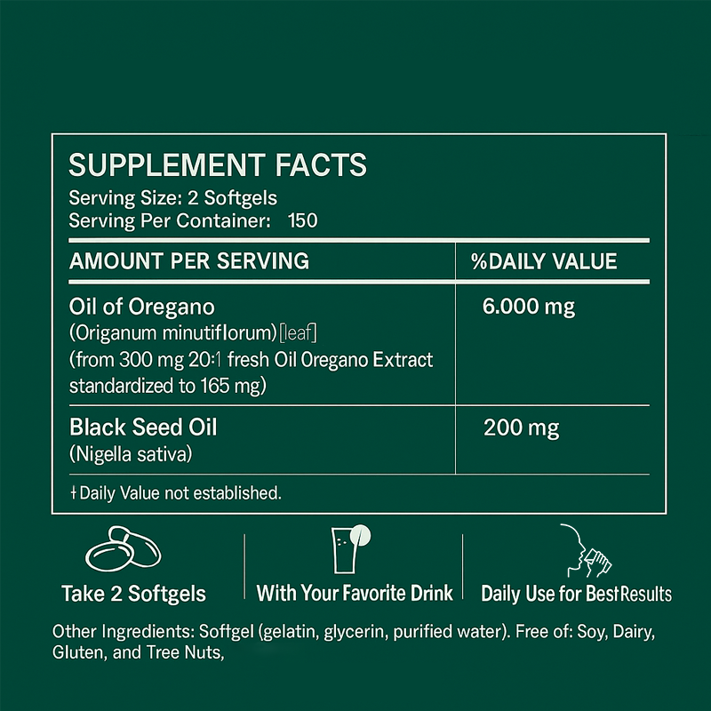 Oil of Oregano 6,000mg - 300 Softgels