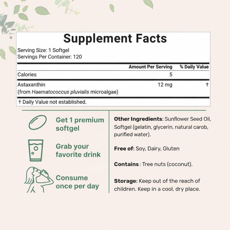 Astaxanthin 12mg – 120 Softgels