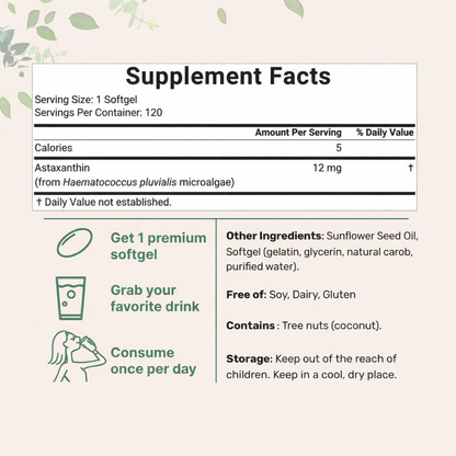 Astaxanthin 12mg – 120 Softgels
